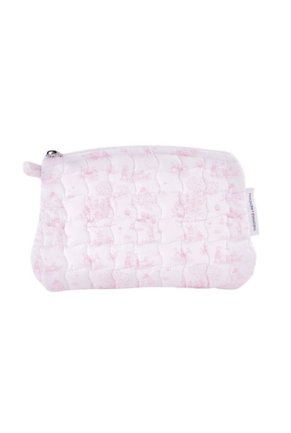 Pink Garden Party Platte toilettas - Gewatteerd gedrukt