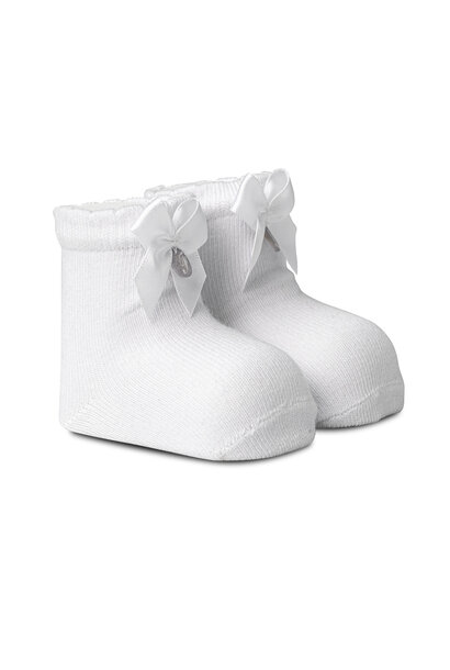 babysokjes met strikje - wit