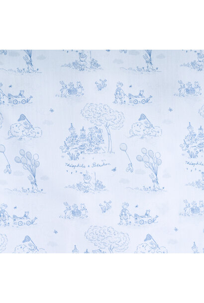 Blue Garden Party Stof - geprint 100% katoen