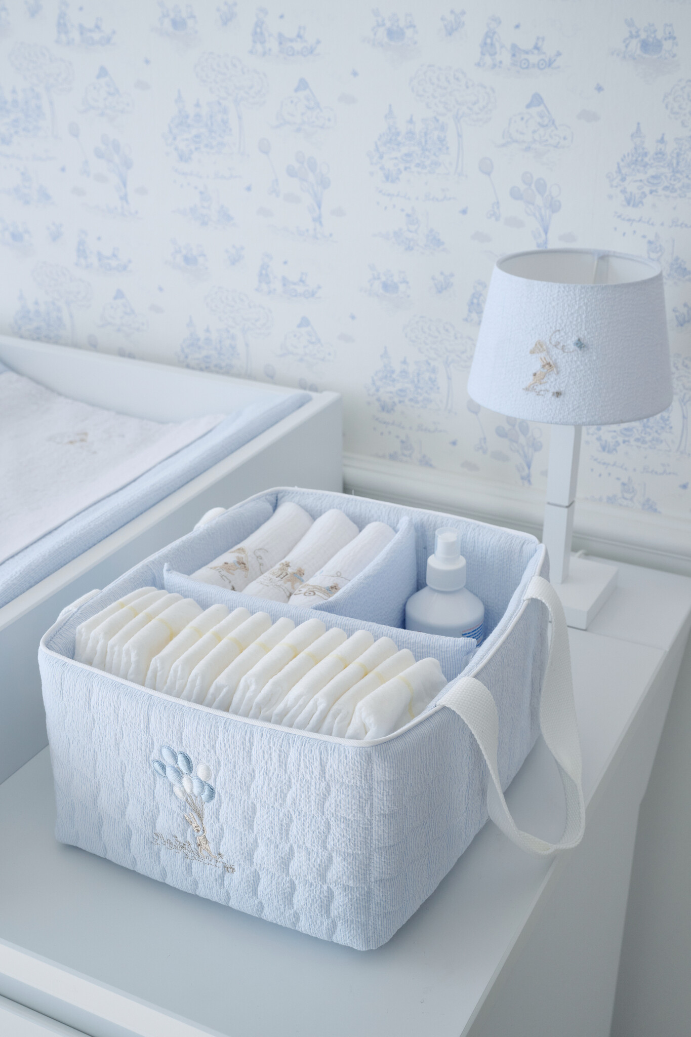 Blue Garden Party Grote verzorgingsmand - Gewatteerd-7