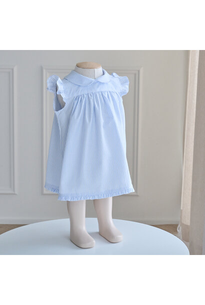 Jurk – Lichtblauw/wit