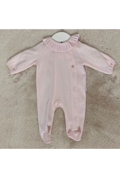babypakje katoen met volant kraagje - roze