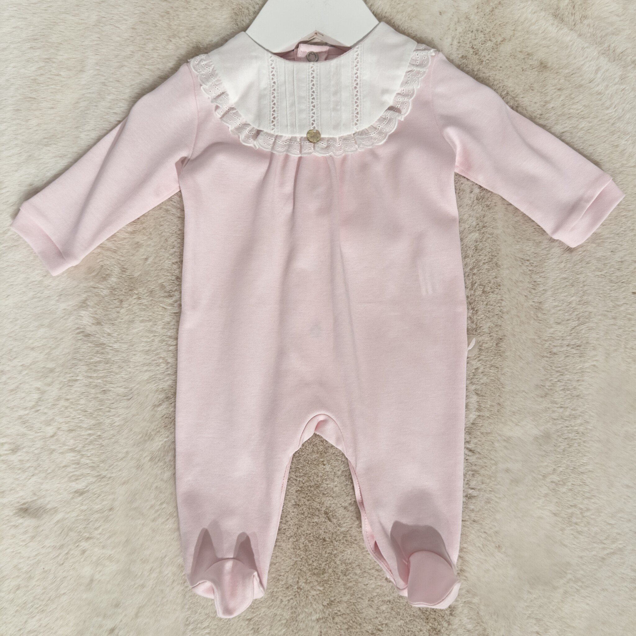 babypakje katoen met broderie - roze-1