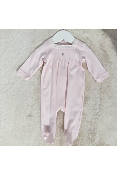 babypakje met broderie - roze