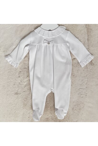 babypakje katoen met strikje - wit