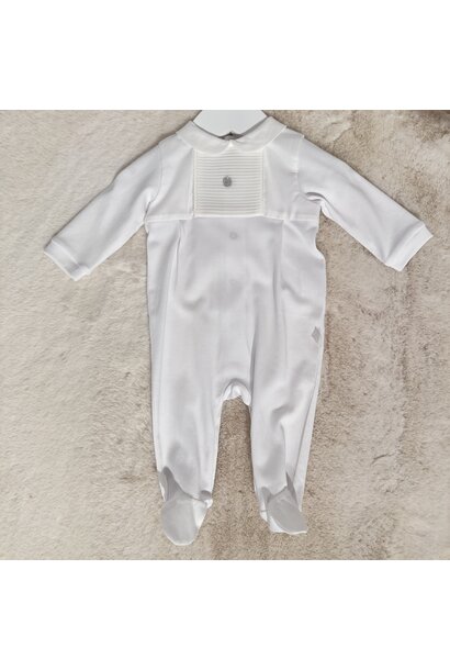 babypakje katoen met kraagje - wit
