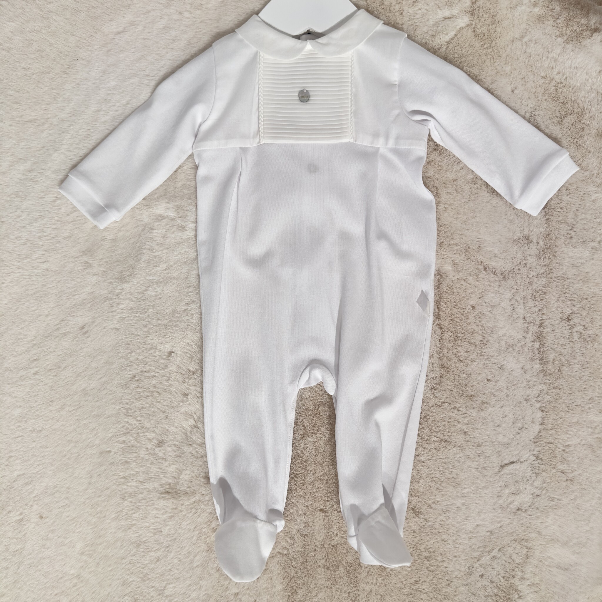 babypakje katoen met kraagje - wit-1