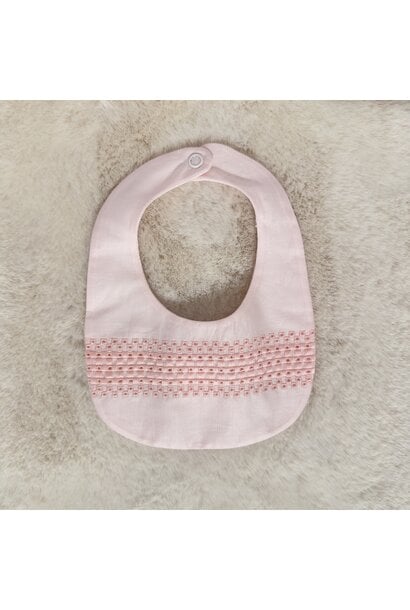 slabbetje met borduur - roze