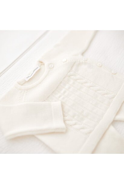 Gedraaide trui + broek wol -  Ivoor M:  3M