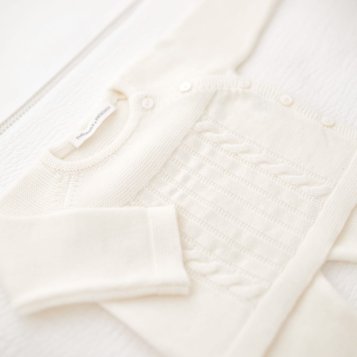 Gedraaide trui + broek wol - Ivoor M: 3M-1