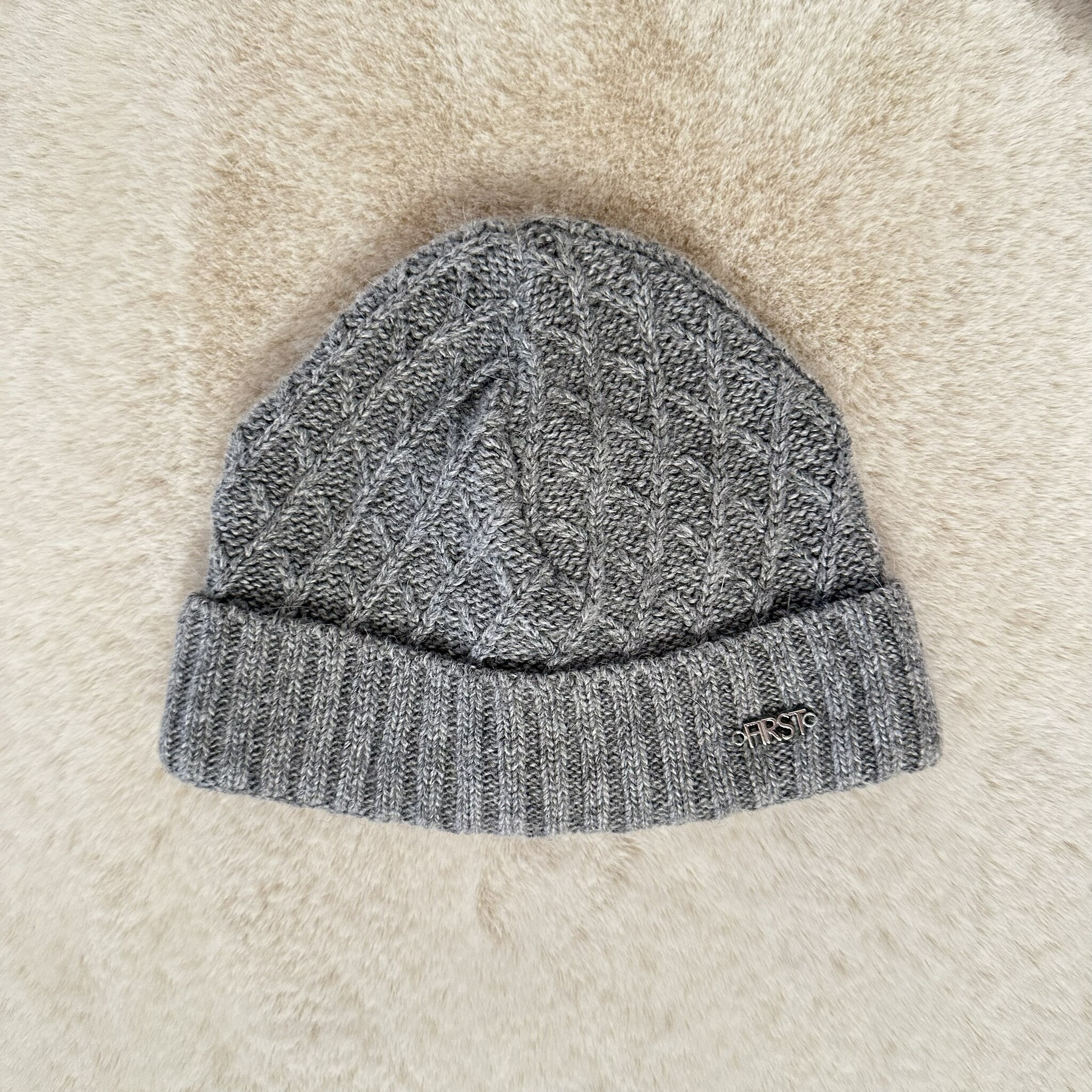 babymutsje gebreid met merino wol - grijs-1