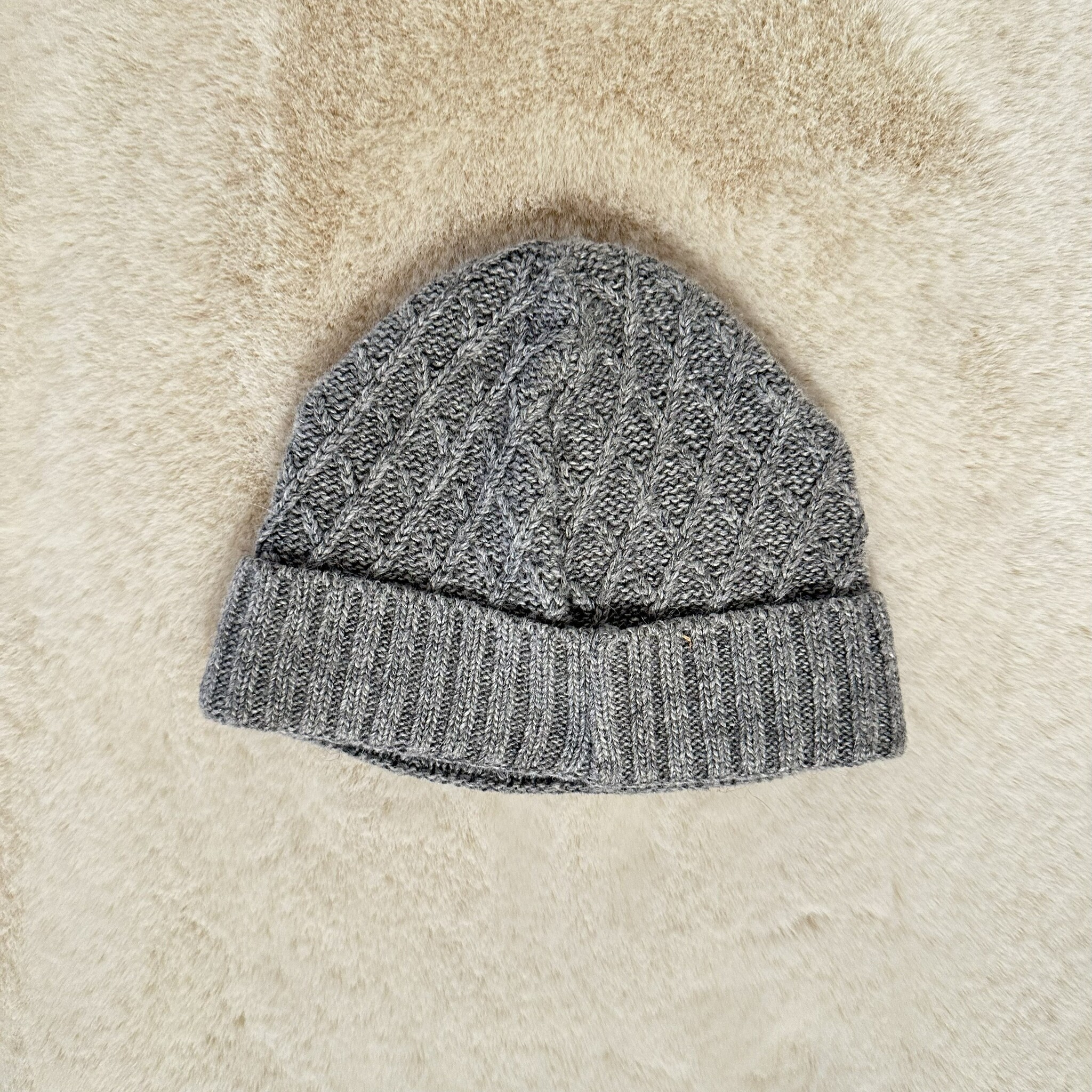 babymutsje gebreid met merino wol - grijs-2