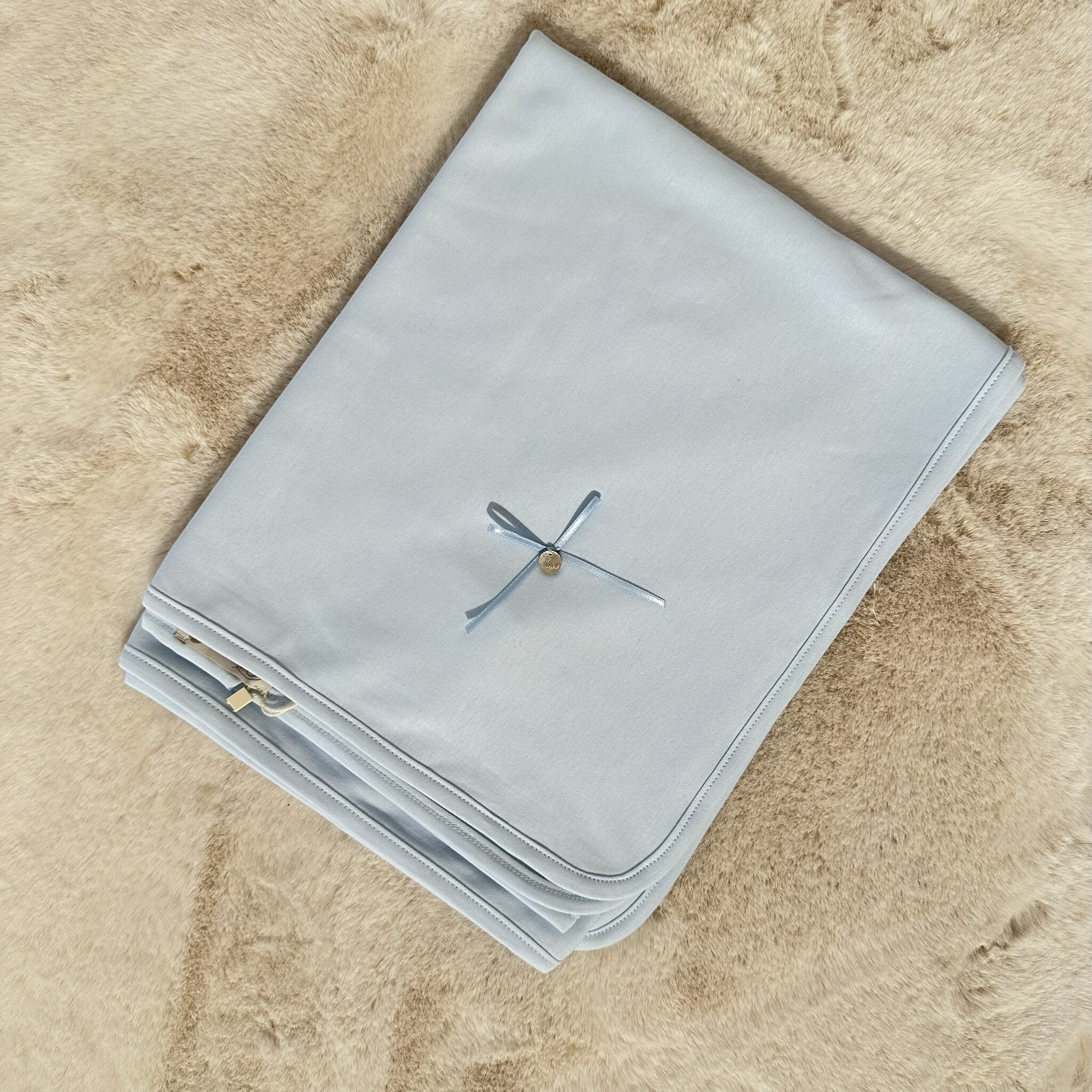 Omslagdeken katoen - lichtblauw-1