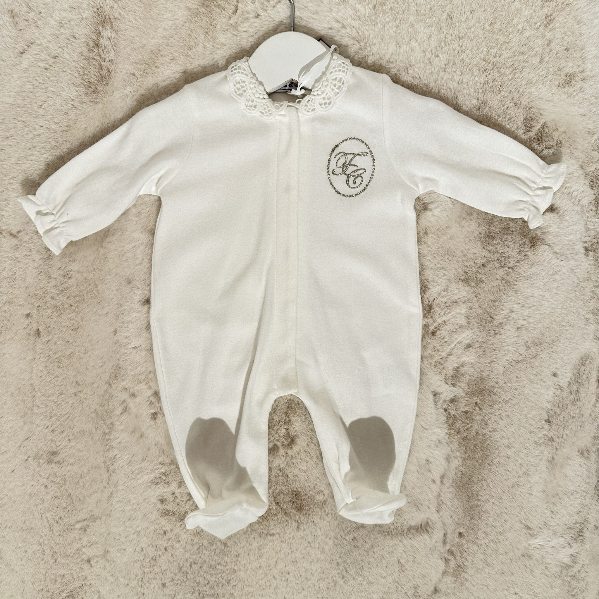 babypakje katoen met borduur - ivoor-1