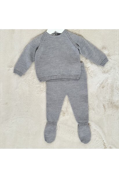 Trui + broek merino wol - Grijs 3M