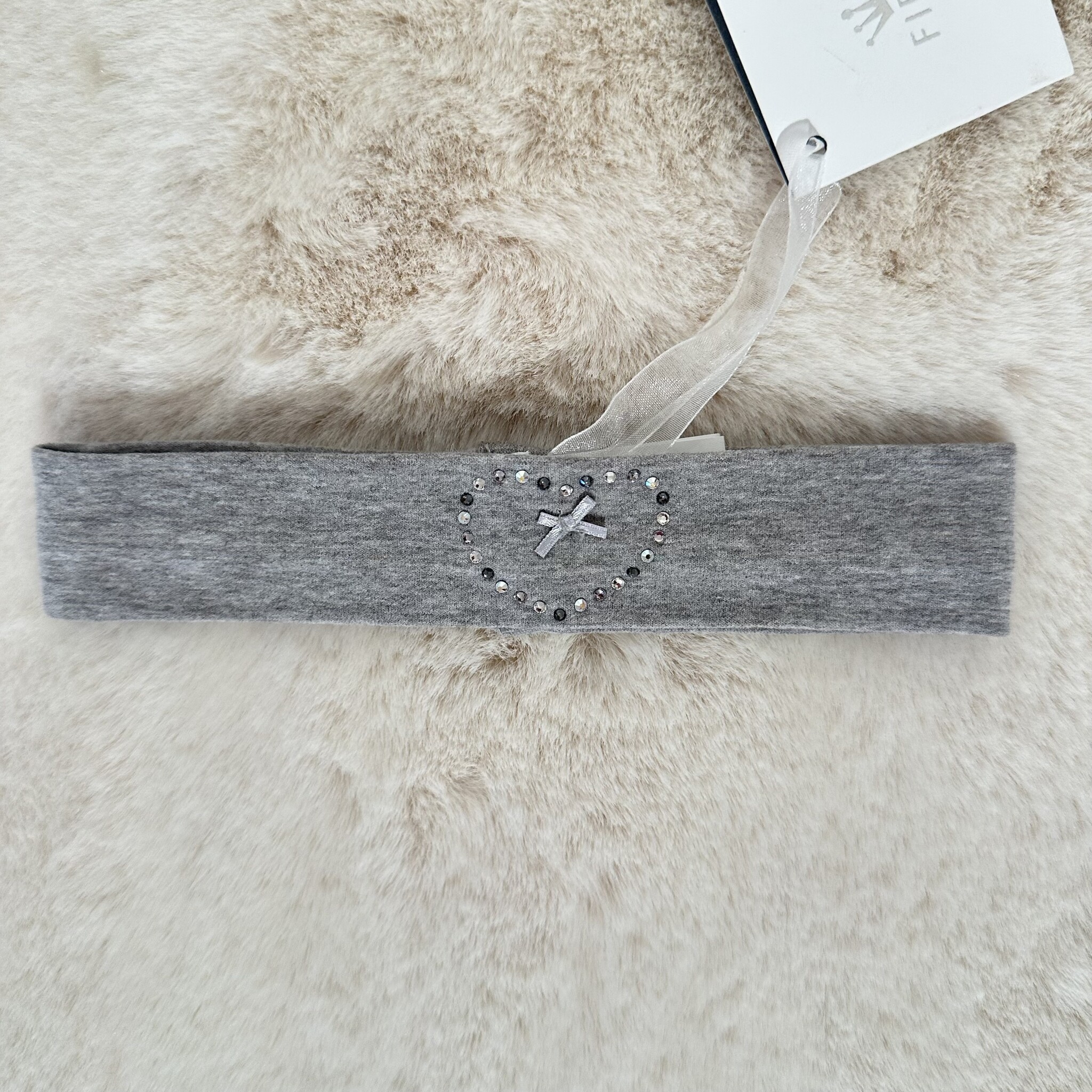 haarband katoen met strass - Grijs 3M-1