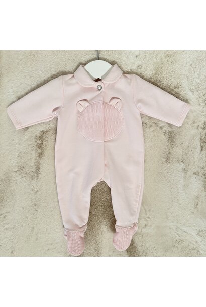 babypakje katoen met beertje - Roze