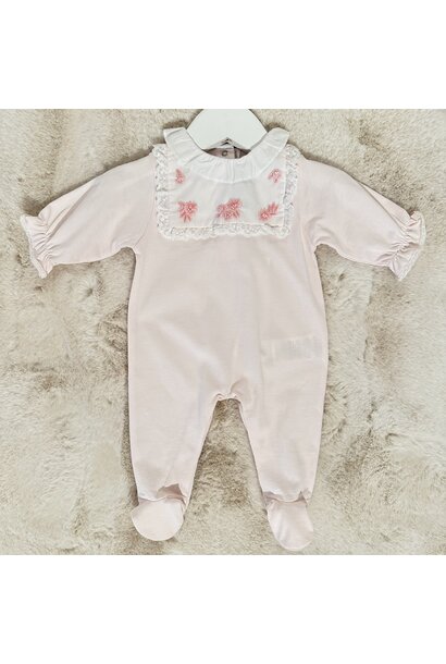 babypakje katoen met borduur - Roze