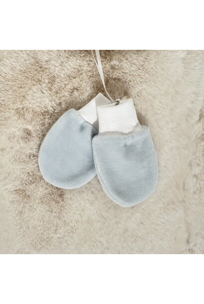 wanten fluweel - lichtblauw