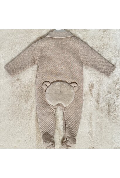 babypakje katoen met beer - beige