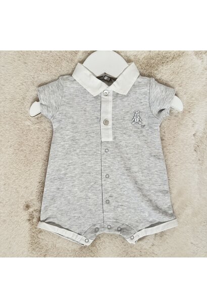 babypakje polo kraag -  Grijs/Wit 1M