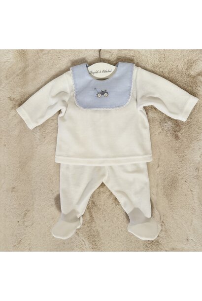 Bloes fluweel kraag + Broek -  Lichtblauw 1M