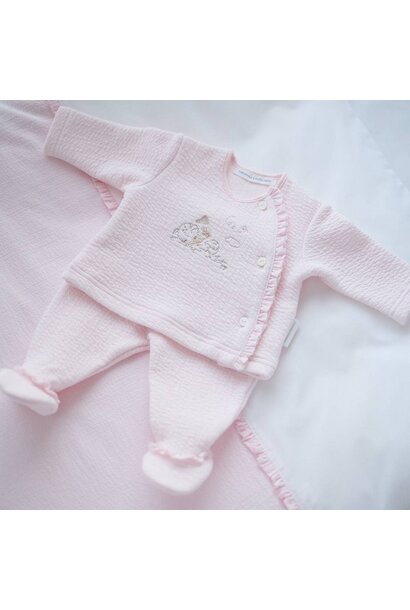 babypakje 2-delig katoen garden party - roze