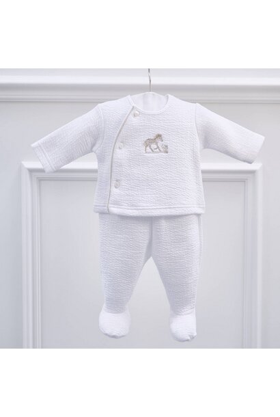 babypakje 2 delig katoen safari - wit