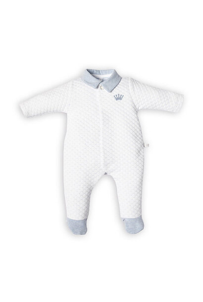 babypakje katoen - wit / blauw