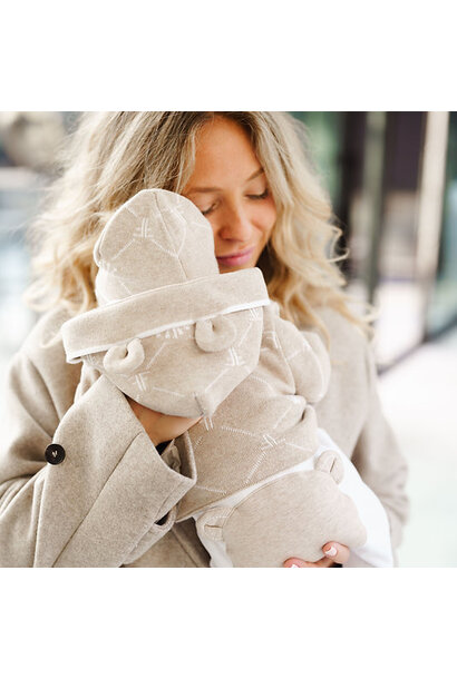 babypakje katoen met teddy - wit/beige