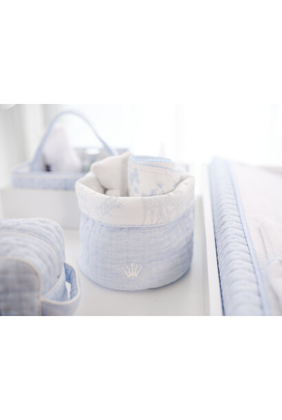 Linen Blue verzorgingsmand rond