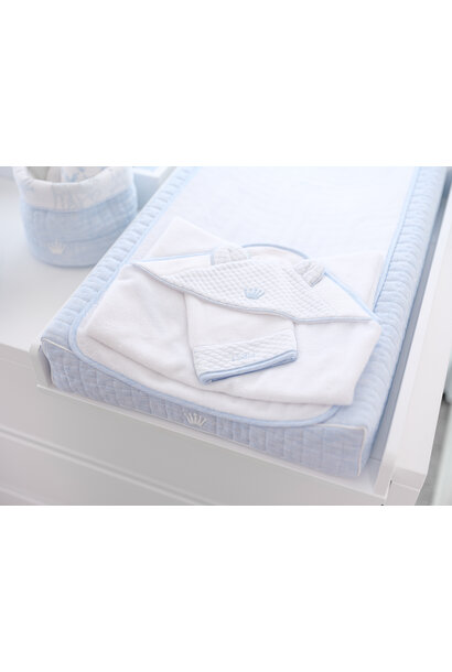 Linen Blue badcape en washandje