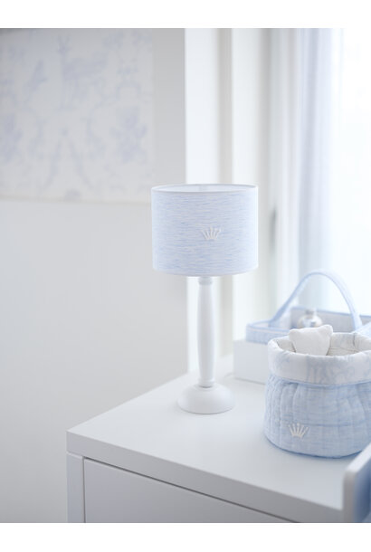 Linen Blue houten lamp + kap