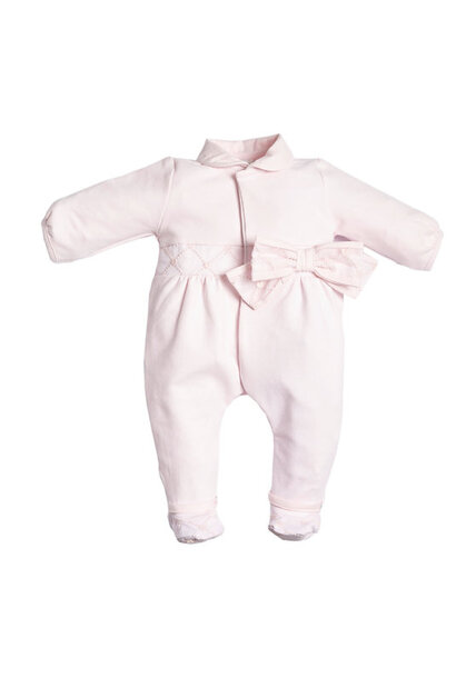 babypakje katoen met strik - roze