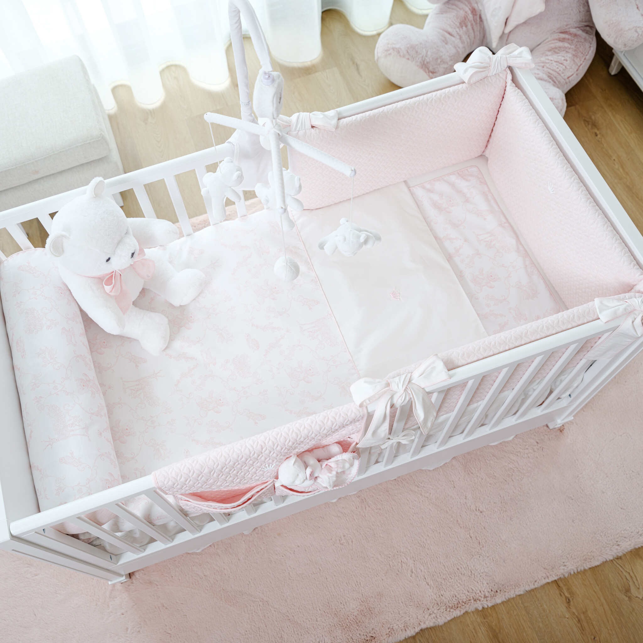 Linen Pink Bedbeschermer 3 zijden-3
