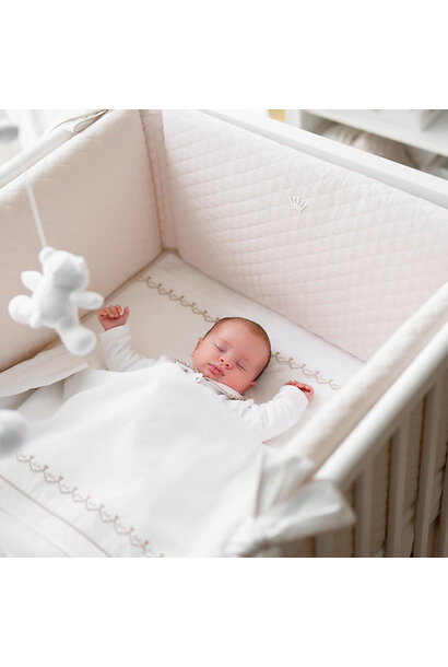 Silent Sands donsovertrek voor bed en kussensloop borduur beige