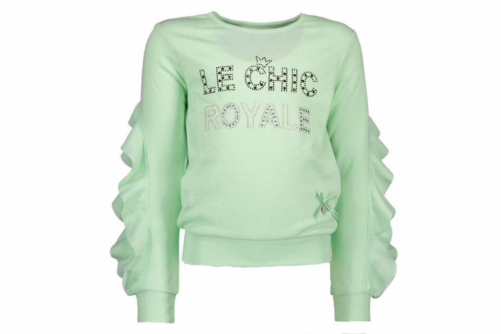 Le Chic Le Chic trui ruffle royale misty green