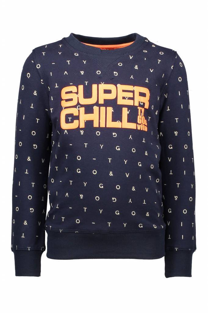 TYGO&vito TYGO&vito trui crewneck aop minimal navy