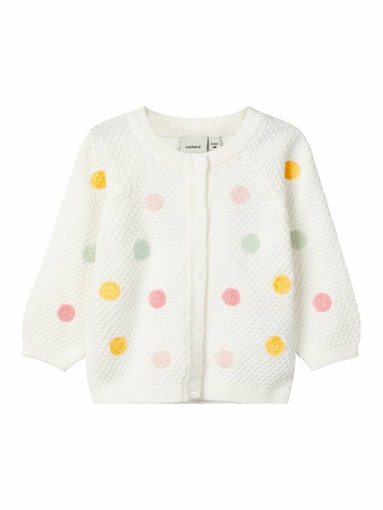 Name It Name It vestje Daddel knit card snow white
