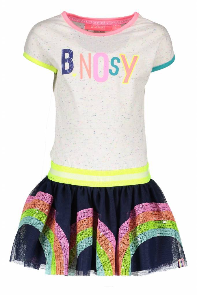 B.Nosy B.Nosy jurk rainbow with sequinces skirt part