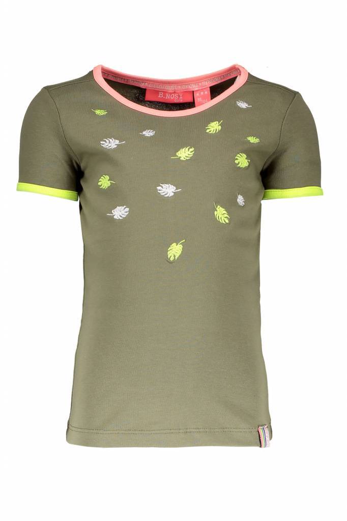 B.Nosy B.Nosy T-shirt embroidery fern green