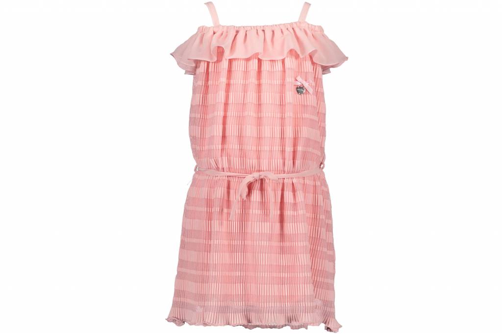 Le Chic Le Chic jurkje shoulderstraps & ruffle pink crystal
