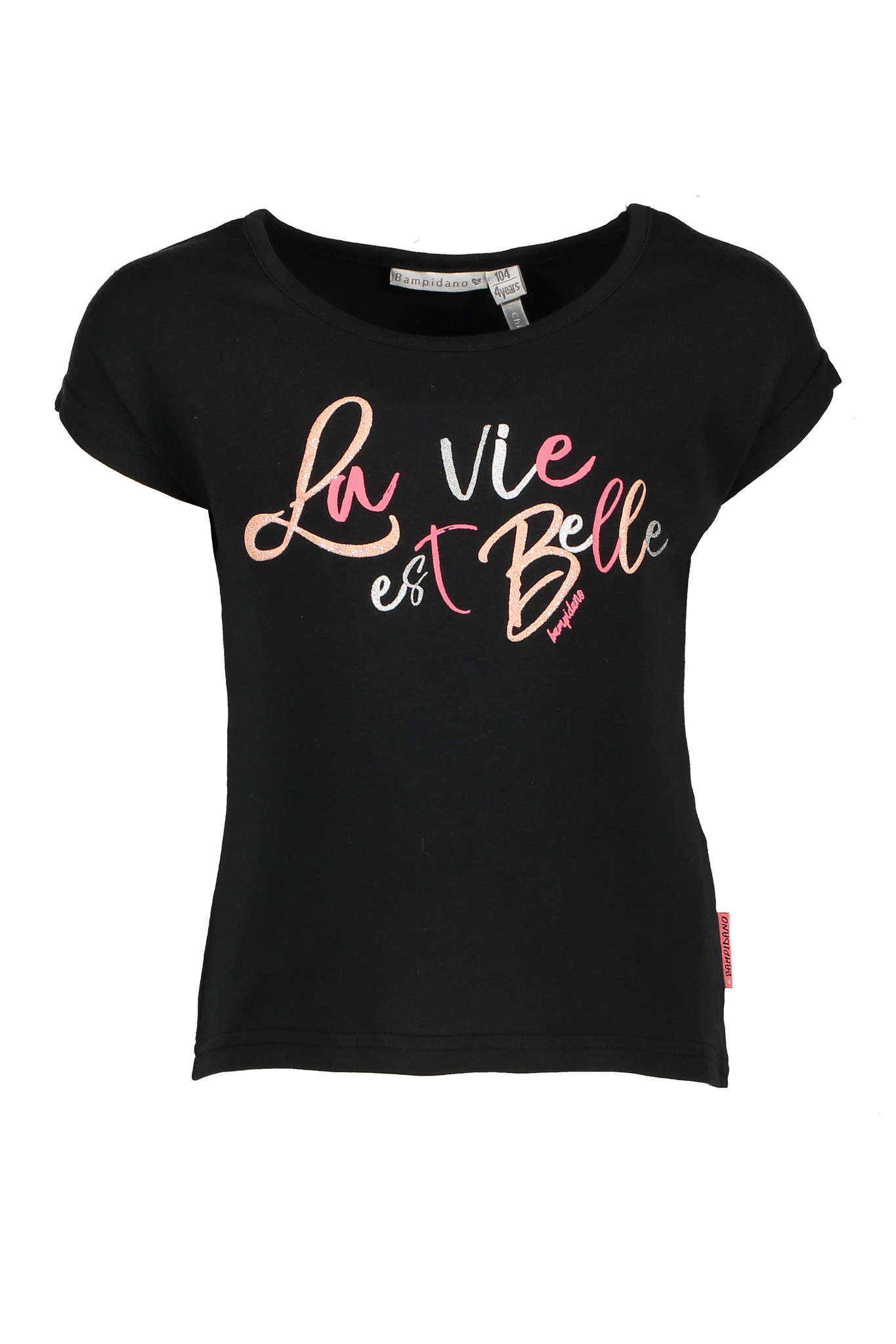 Bampidano Bampidano T-shirt plain la vie est belle black