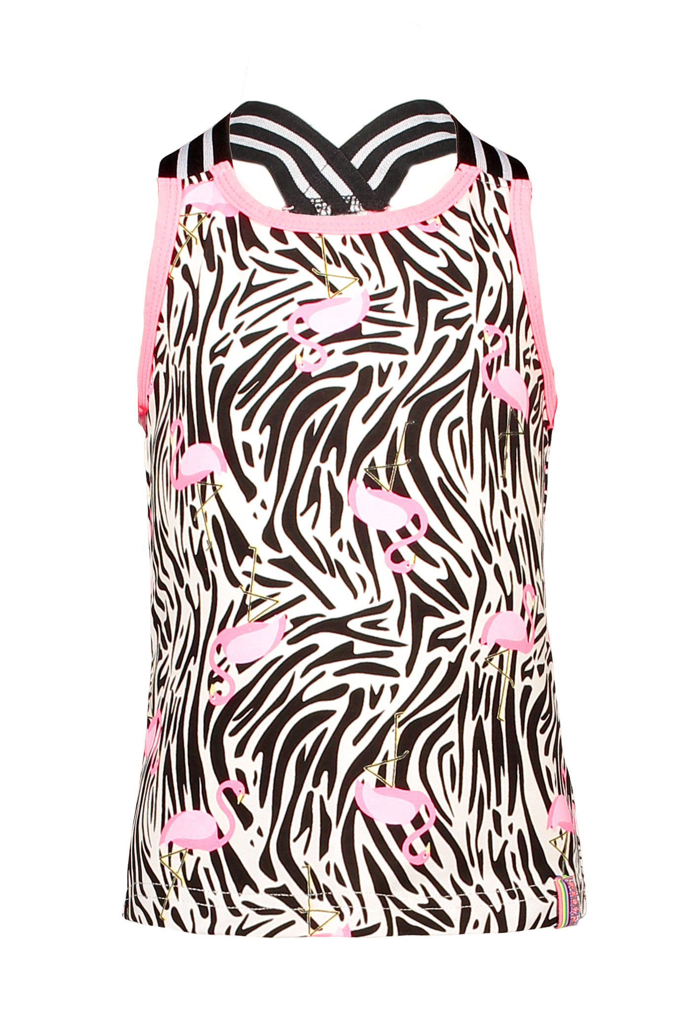 B.Nosy B.Nosy singlet with elastic white flamingo zebra ao