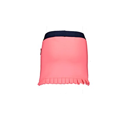 B.Nosy rok with pocket on front panel and plissé detail at hem festival pink