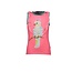 B.Nosy B.Nosy top with 2 ruffle layers and parrot chest artwork festival pink