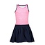 B.Nosy B.Nosy jurkje with dot aop top en uni skirt part dots pink lollypop