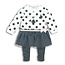 Dirkje Dirkje 2-delig setje off white + dark grey