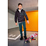 Bellaire Bellaire winterjas Bass hooded jacket with contrast on chest and arm and rib cuffs jet black