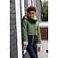 B.Nosy B.Nosy jongens winterjas with small stroke stitching and contrast sleeve-end and hem army green